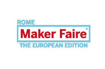 Maker Fire red text logo white background