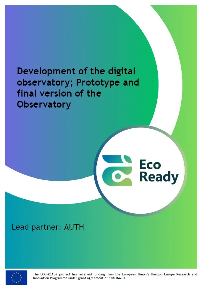 ECO-READY Development of the digital observatory; Prototype and final version of the Observatory cover